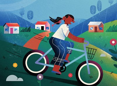 Riding a bike bike child childhood culture girl guatemala illustration mayan nature riding teen village young