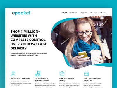 Package Courier App Company Web Design concept