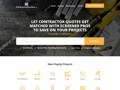 Marketplace for Contractors Services Web Design design ui ux web design webdesign website