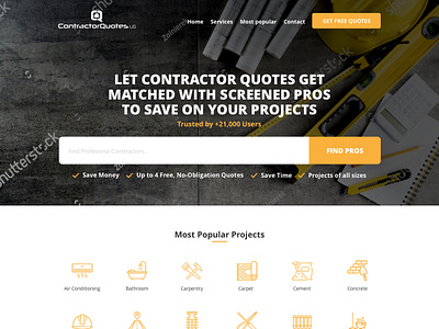 Marketplace for Contractors Services Web Design