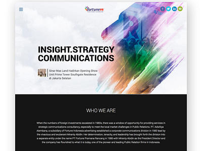 Website UI/UX Design concept for Public Relations Agency