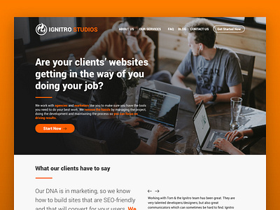 Web Design UI Concept for Marketing Agency