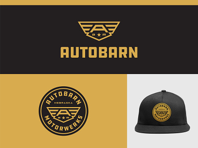 AutoBarn Motorwerks branding auto badge badge logo branding car shop design emblem fast geometric design graphic design logo logo design
