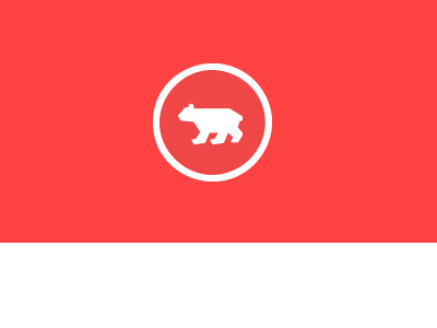 Bear bear circle illustration logo red white