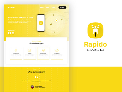 Rapido - Website Redesign app landing page design poc rapido redesign ui ui ux website