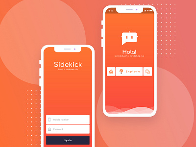 Sidekick - Chat Based Assistant chatbot predictive sidekick travelbuddy unknowncity ux ui design