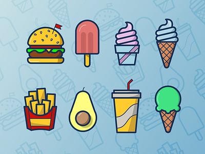 Foood Icon Set design food icon icons illustrator set simple vector vector art
