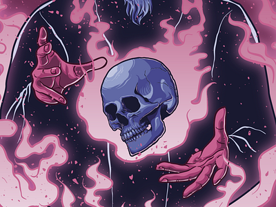 Coven digitalart fire halloween illustration illustrator poster skull vector vector art