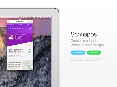 Simple product site for Schnapps