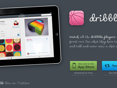 Dribbblr dot com app dribbble dribbblr ipad