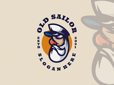 Old Sailor Logo Icon brand branding business cartoon design icon illustration logo logodesign logoicon logomascot mascot ocean oldman sailor sea vector