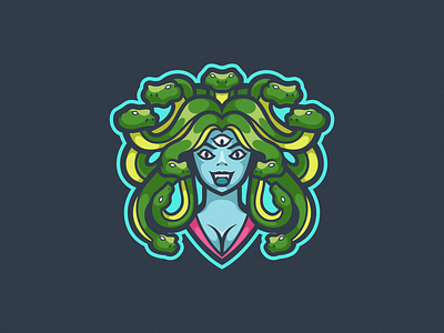 Medusa Logo Mascot design esport game gamer gaming icon illustration logo logodesign logoesport logogaming logoicon logomascot mascot medusa squad team vector