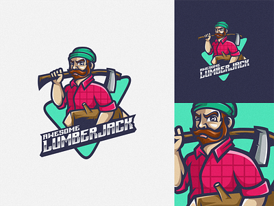 Logo Concept Lumberjack brand branding cartoon character design graphic design icon illustration logo logodesign logoicon logomascot lumberjack mascot vector