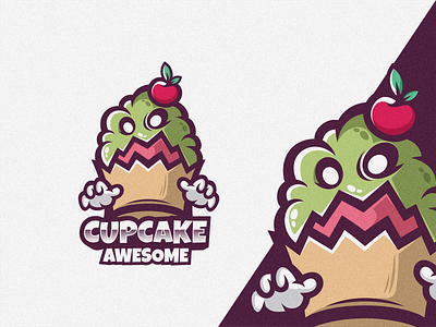 Cup Cake Logo Mascot brand branding cartoon character cupcake design icon illustration logo logodesign logoicon logomascot mascot monster vector