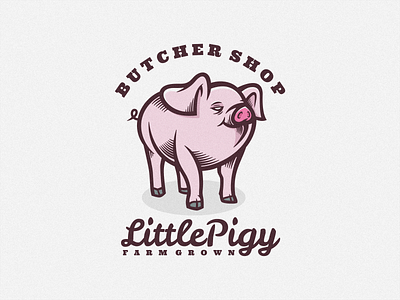 Piggy Logo Mascot animal brand branding business cartoon company design farm graphic design icon illustration logo logodesign logoicon logomascot mascot pig piggy vector vintage