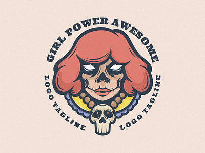 Girl Logo Mascot cartoon character design girl icon illustration logo logodesign logoicon skull skull girl vector