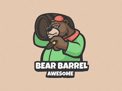 Bear Barrel Logo Icon barrel bear branding cartoon character design icon illustration logo logocharacter logodesign logoicon logomascot logos mascot nft nftart nftartis vector