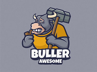 Bull Logo Icon brand bull business cartoon character design icon illustration logo logocharacter logodesign logoicon logomascot mascot nft nftart nftdesign vector