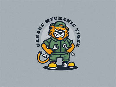 Tiger Mechanic Logo Icon brand branding business cartoon design forsale garage icon illustration logo logoawesome logodesign logoforsale logoicon logoinspirations macot mechanic tiger vector