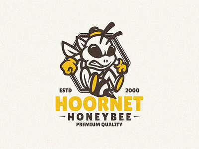 Hoornet Bee Logo Concept brand branding cartoon design icon illustration logo logo awesome logodesign logodesigner logoicon logoinspirations logomascot vector