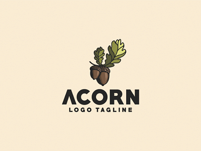 Acorn acorn autumn branch brown design food forest illustration isolated leaf natural nature nut oak plant season seed symbol tree vector