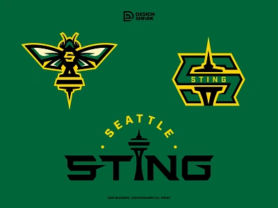 Seattle Sting Visual Identity aggressive bee bold brand identity clean custom wordmark logotype identity logo logo designer seattle sports branding sports concept sports logo sting typography vector wasp