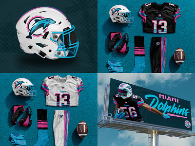 Miami Dolphins Uniform Miami Vice Concept by Dan Blessing