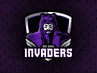 Bay Area Invaders a11fl barbarians black california football purple silver