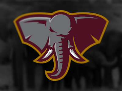 Elephant logo branding elephant illustrator maroon sports tusks