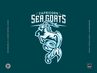 Zodiac Football League | Capricorn Sea Goats (10/12) astrology brand identity branding capricorn football identity illustration league logo logo design logotype sports branding sports illustration sports logo uniform design vector illustration vector logo zodiac signs