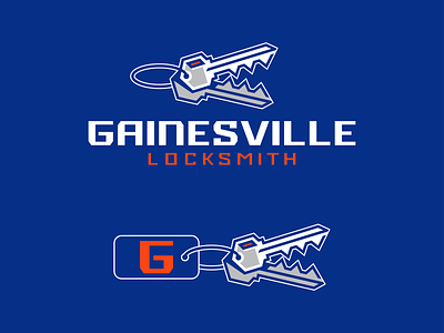 Gainesville Locksmith ID Collaboration Concept bold brand identity branding branding design design gainesville gator icon identity keys locksmith logo logomark logotype vector wordmark