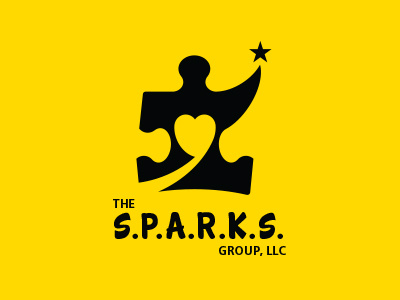 The SPARKS Group logo concept autism awareness heart hope illustrator logo motivation puzzle sparks