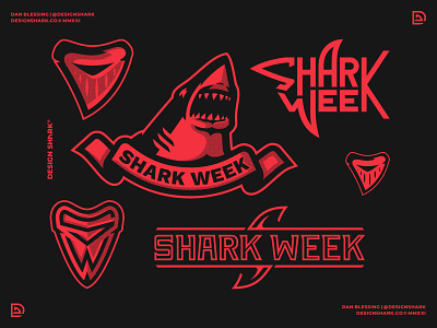 Design Shark Week aggressive badge bold branding custom type graphic design great white shark icon illustration logo logo design logo designer logotype shark shark fin shark logo shark week sports sports logo wordmark