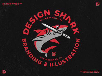 Design Shark Mascot Badge Color