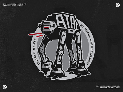 Star Wars AT-AT Imperial Walker Badge badge badge logo bold branding clean illustration logo logo design mascot mascot logo sports design sports logo star wars vector