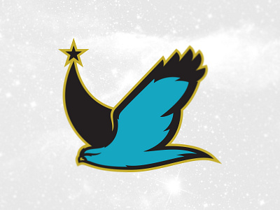 Thunderhawk Little Field astrology gold hawk logo moon vector vintage