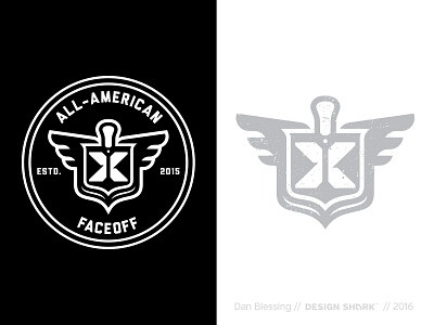 All American Faceoff *Updated* all american black distressed faceoff illustartor lacrosse logo texture white x