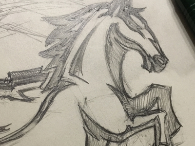 bronco horse sketch