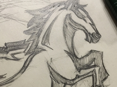 Horse sketch bronco horse logo sketch sports