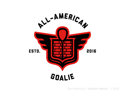 All-American Goalie all american badge brand brick goalie lacrosse logo