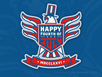 Happy 4th of July! | XDCCLXXVI (1776) blue eagle freedom illustration illustrator independence july4th patriotic red vector white