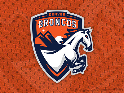 Denver Broncos | Re-Brand Exploration brand bronco broncos denver football identity illustrator logo navy orange vector