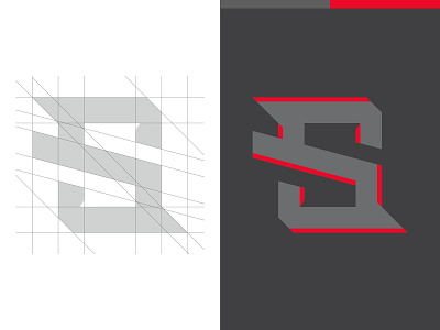 West Coast Slants 'S' Mark option 1 construction football illustrator lettermark logo monogram routes s slants typography