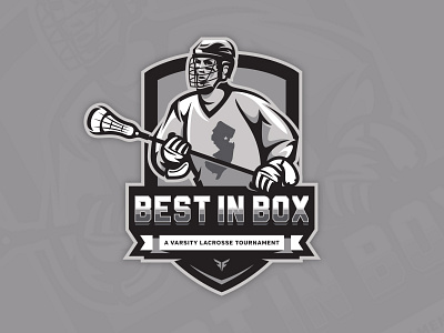 Best In Box | Lacrosse Tournament best in box brand design gray illustrator lacrosse logo new jersey shield tournament