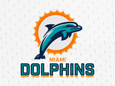 Dolphins Re-Brand V.2 brandidentity concept design dolphins football logo miami nfl southbeach sun typography vector