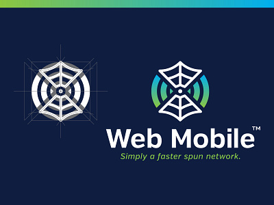 Web Mobile | Brand Identity bold brand identity cellular clean design design shark illustrator logo mobile spider vector web