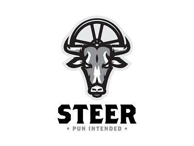 Pun Fun | Funny... Ok, maybe not. bull cow design designshark fun humor illustrator logo design pun steer vector
