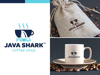 Java Shark | *Updated* branding coffee design design shark illustrator java logo navy shark