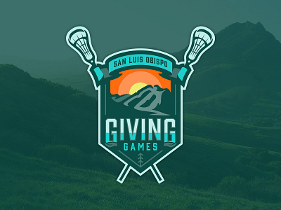 Giving Games Lacrosse Tournament Logo badge california crest green illustration illustrator lacrosse logo san luis obispo vector
