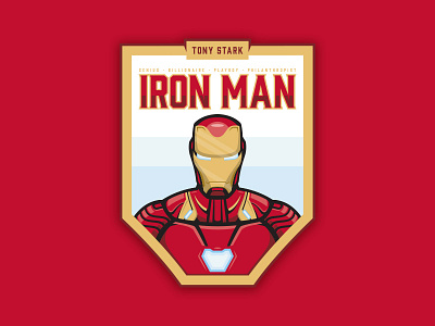 Iron Man Badge avengers badge design illustration illustrator iron man logo marvel red super heroes vector